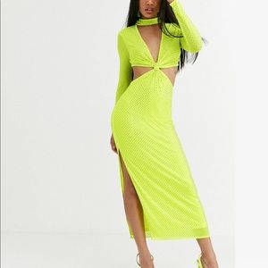 Embellished twist front dress